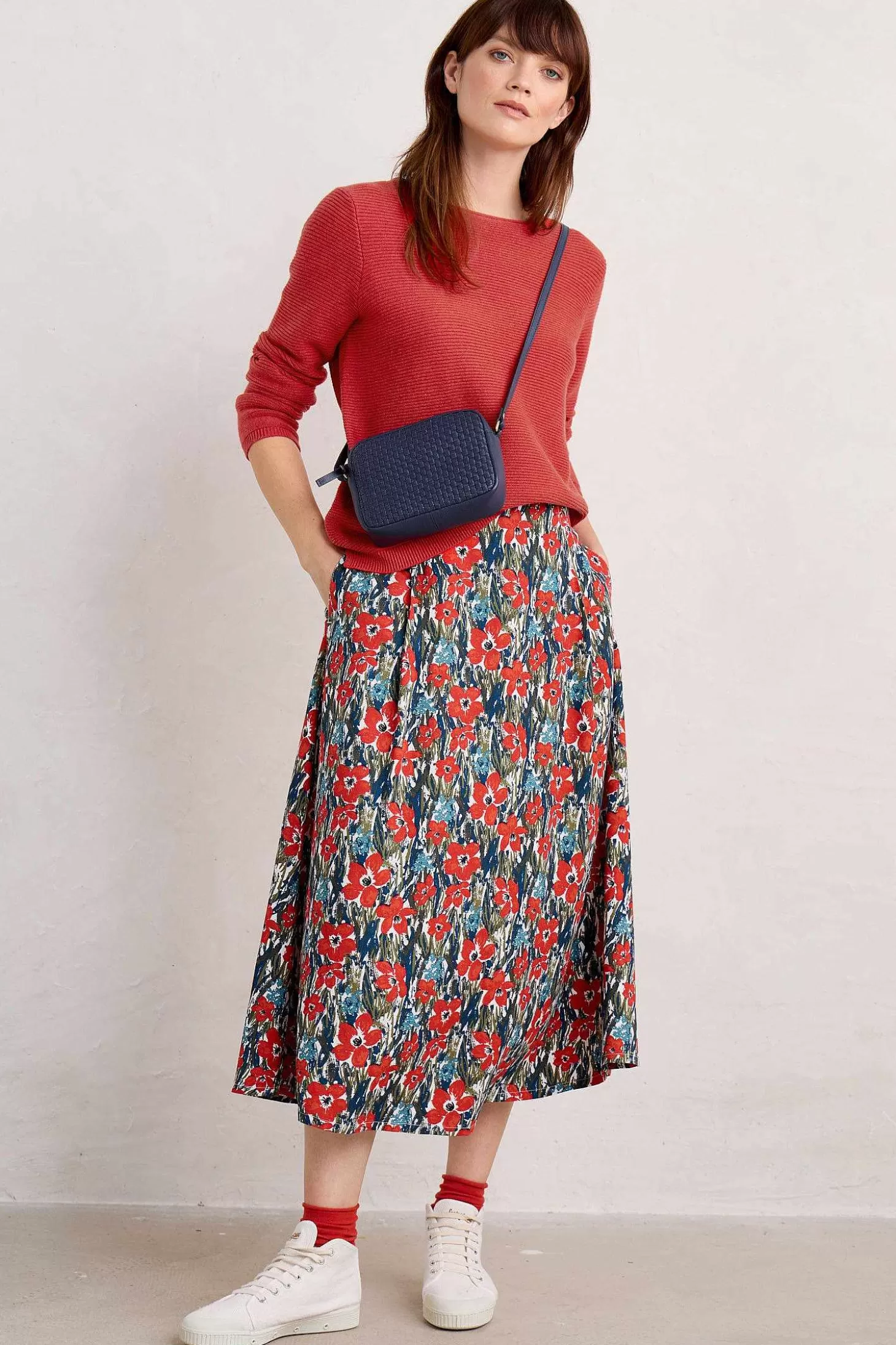 Women Seasalt Cornwall Swallow Hill Printed A-Line Skirt