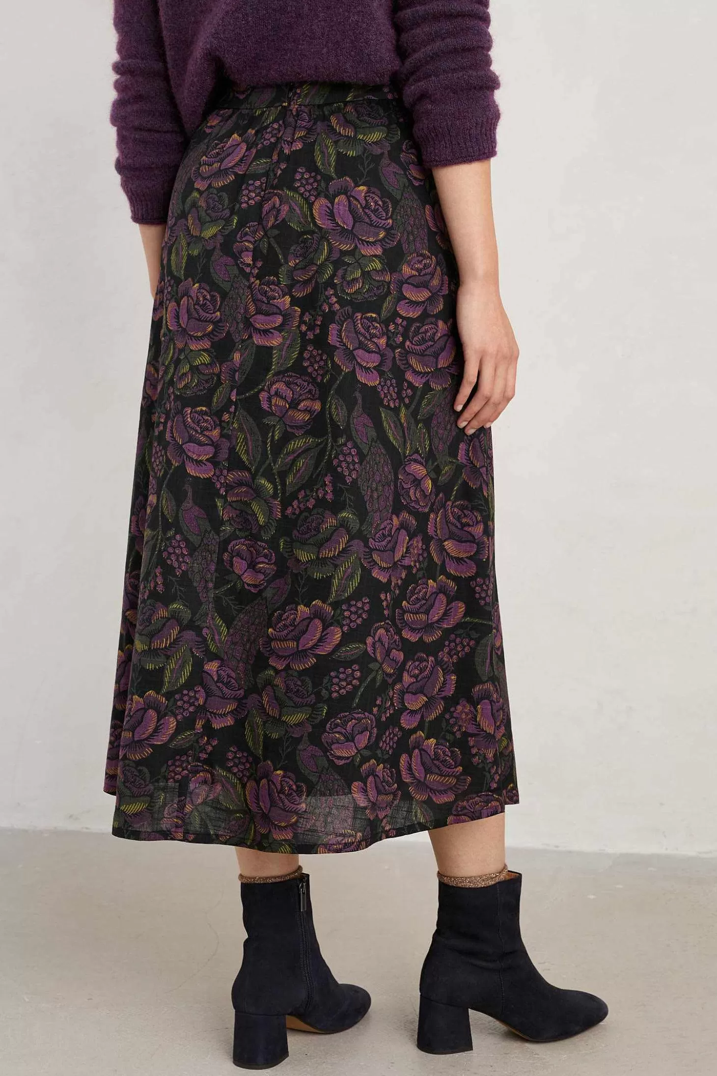 Women Seasalt Cornwall Tawny Owl Midi Skirt