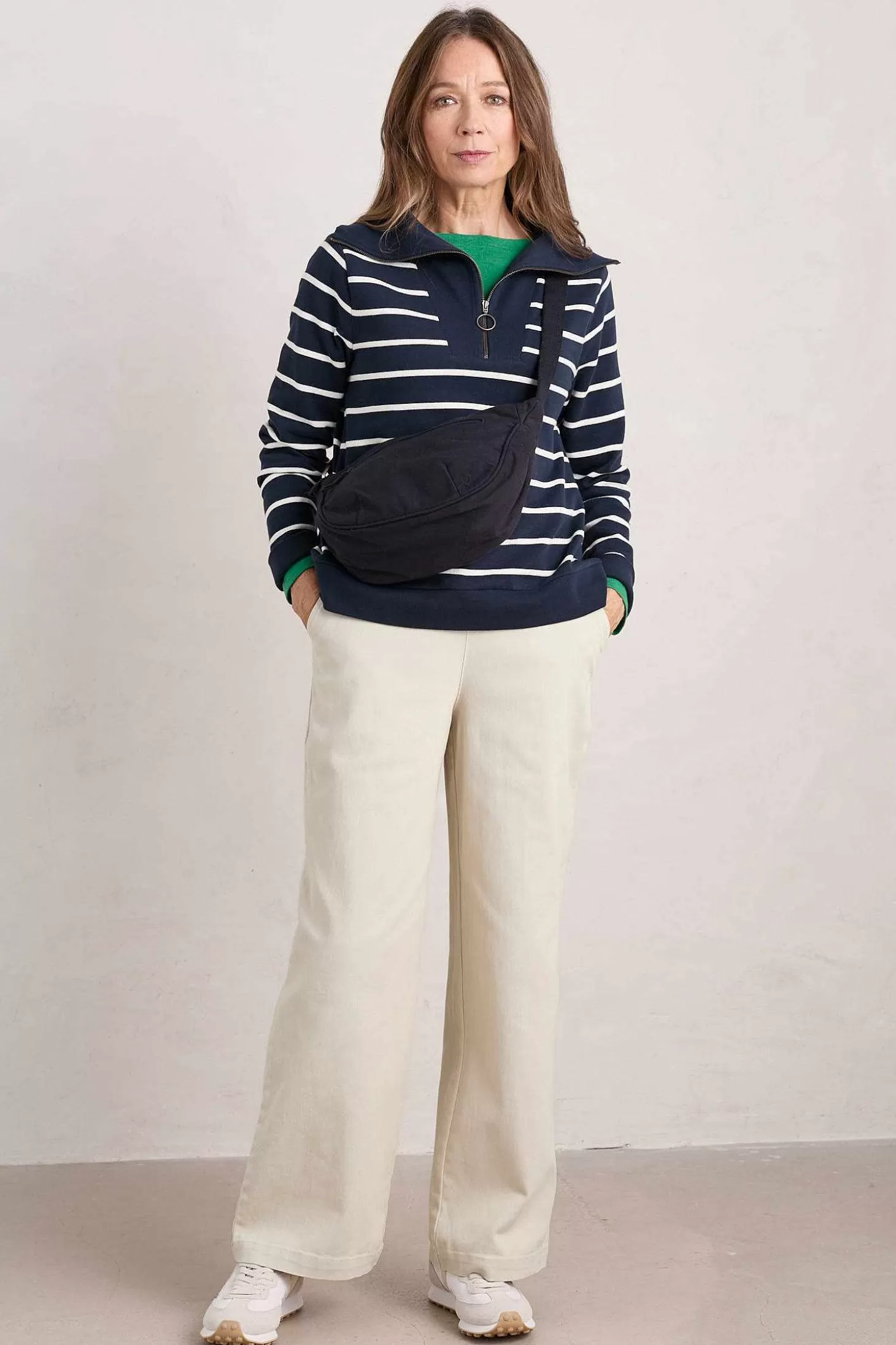 Women Seasalt Cornwall Tideline Collared Sweatshirt