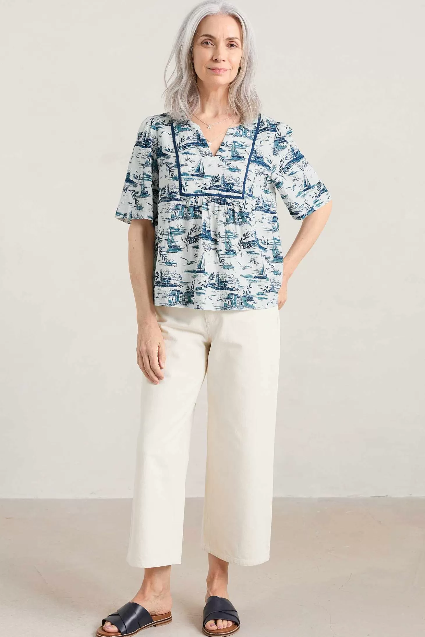 Women Seasalt Cornwall Treasury Short Sleeve Blouse